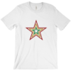 Reggae Harmony: Geometric Rasta Stars Unisex T-Shirt - Image 3