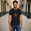 Reggae Harmony: Geometric Rasta Stars Unisex T-Shirt - Image 5