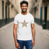Reggae Harmony: Geometric Rasta Stars Unisex T-Shirt - Image 6